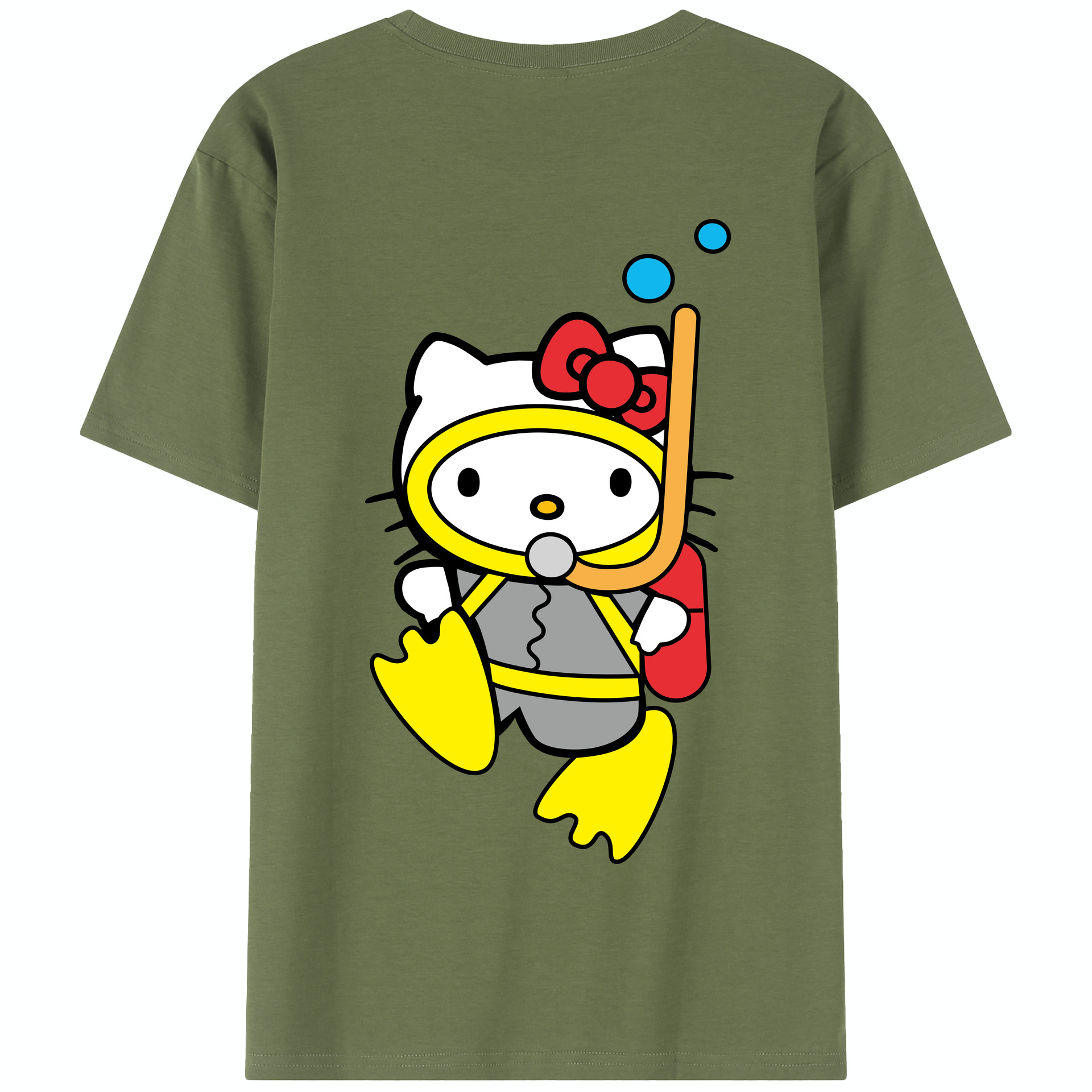 （画像用） Hello Kitty ハローキティ 綿100％半袖Tシャツ（背面プリント）
